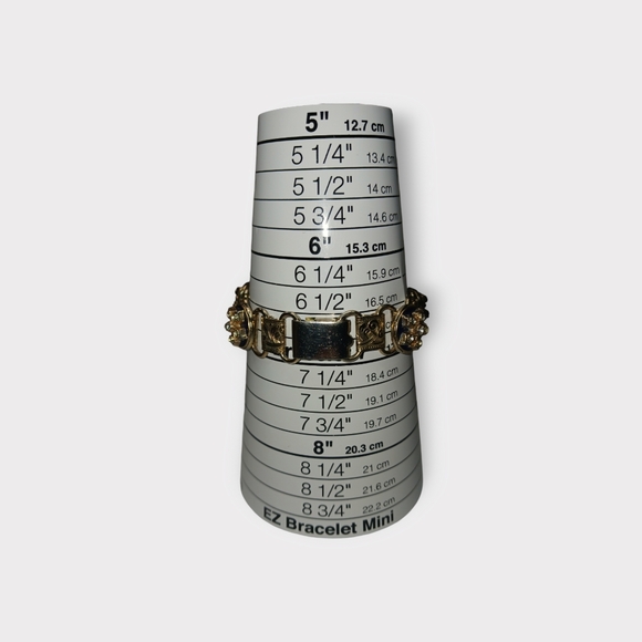 Vintage Silver Tone Bracelet Blue Enamel & Sky Blue-Green Rhinestones Elegant - Picture 11 of 12